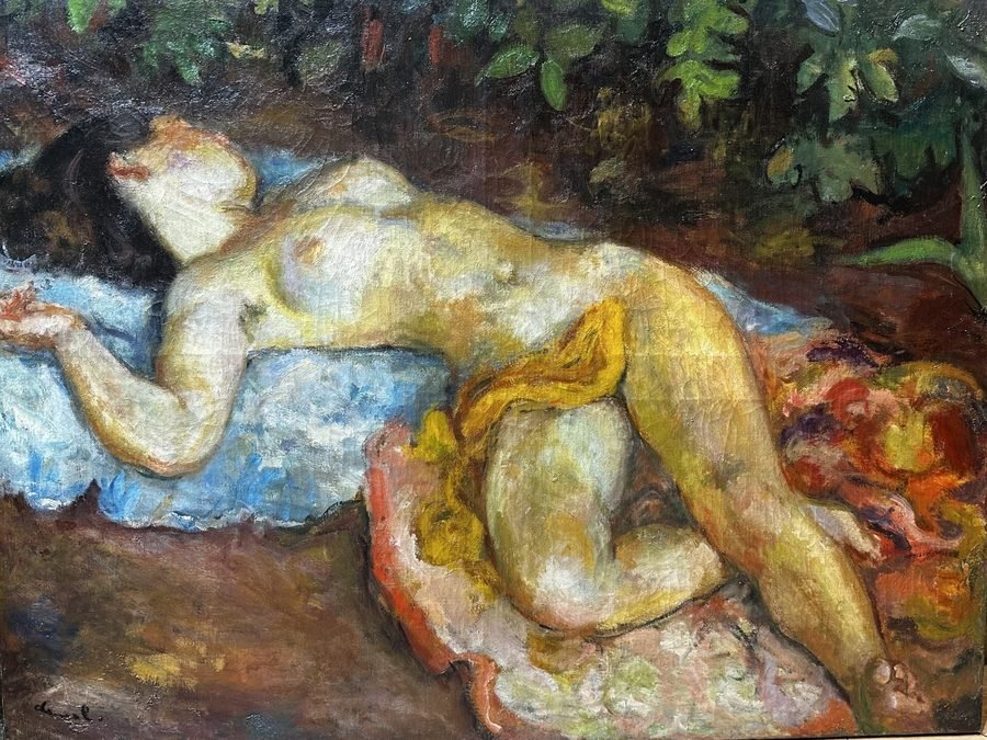 La Sieste by Pierre Deval, oil on canvas, 100 × 81 cm