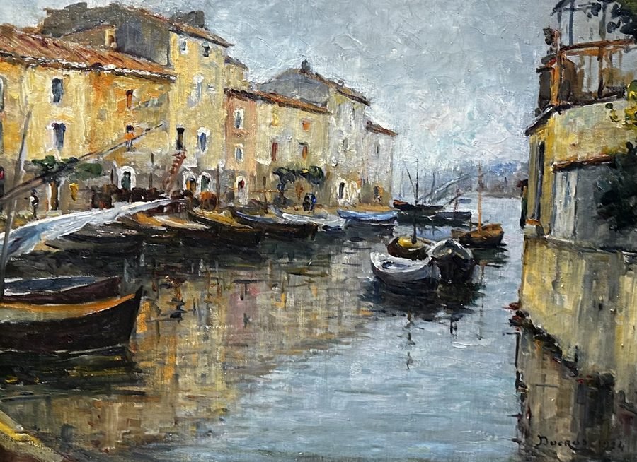 Les Martigues by Edouard Ducros, oil on canvas, 73 × 54 cm