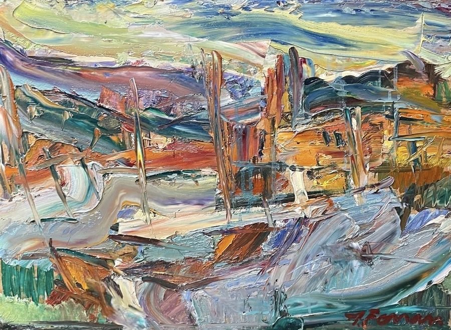 Santa Margherita by Antoine Ferrari, oil on hardboard (isorel), 65 × 46 cm